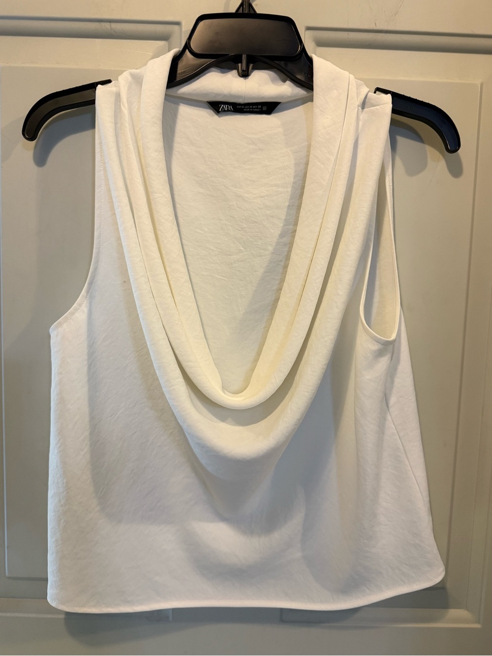 Zara Ivory Cowl Neck Sleeveless Camisole